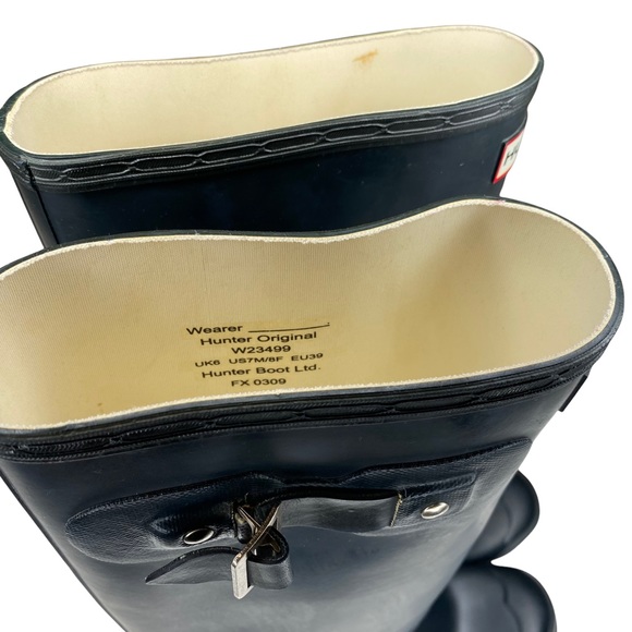 Hunter ♕ Original Iconic Tall Matte Wellington Wellies Boots ♕ Navy 8US / EU 39 - Picture 11 of 16